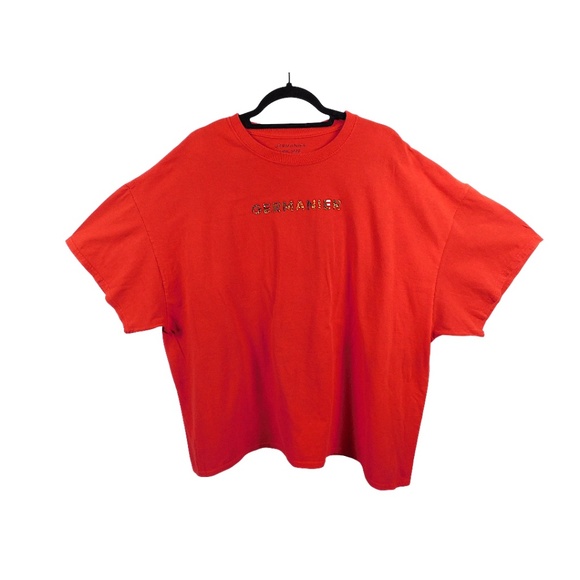 Germainer Tops - Germainer Oversized Red Graphic T-Shirt One Size
